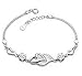 Live Future 925 Long Sterling Silver Necklace Hearts are linked together hand catenary for Women Girls (silvery)