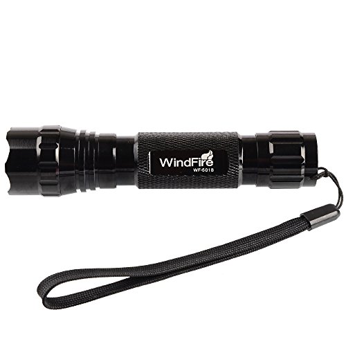 WINDFIRE Tactical Flashlight Cree Xm-l T6 Led 1200 lm 3.7-18V 1 Mode Light Tactical Flashlight Torch with Pressure Switch/Tactical Switch and 45°Side Picatinny Mount Rail Offset Ring Side Mount - Thumbnail 5