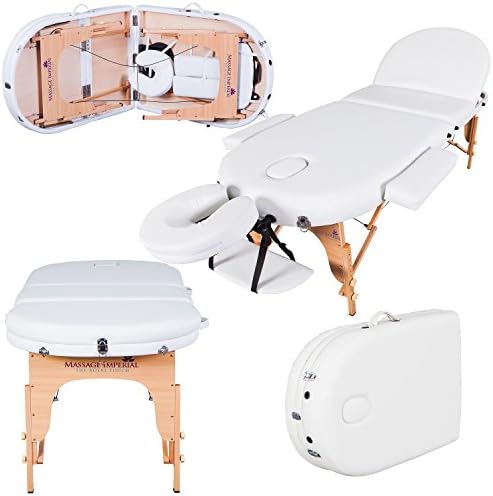 Massage Imperial Monarch Ivory White 3-Section Portable Massage Table 7cm/3" High Density Foam