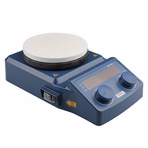 5 Inch Hot Plate Magnetic Stirrer, Ceramic Coated Plate, 50-1500 RPM, RT-280°C, 110 V, LED Digital Display