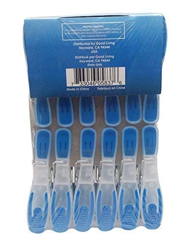 GOOD LIVING Cleaning Solutions Plastic Clothespins for Air-Drying Clothing, 1-Pack (12 Blue and 12 Green) - Thumbnail 3