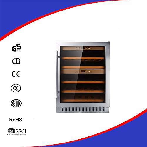 Click Here to See More Images Wine Refrigerator Wine Cooler, Wine Chiller, Wine Cellar 40 Bottles Built-In Compressor Stainless Steel & Double Layer Glass Door