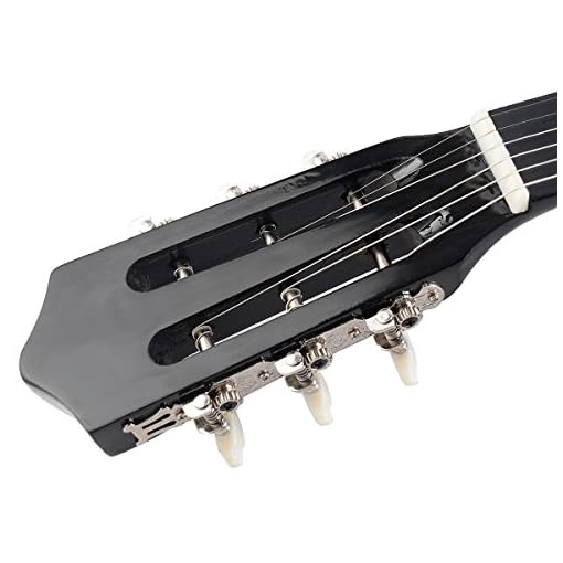 New Beginners Acoustic Guitar With Guitar Case, Strap, Tuner and Pick Black - Image 5