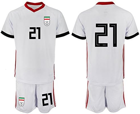 Zakaku 2018 Word Cup Iran Football Team #21 Mens Home White Soccer Jersey - L