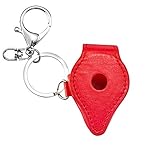 MiPhee Leather Case for Pokemon Go Plus with Keychain Carabiner, Red