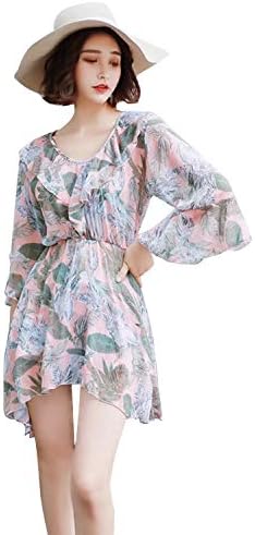 ネイモ レディースビキニ タンキニ ワンピース 体型カバー 水着 シフォン 3点セット 花柄 水泳 海水浴 温泉