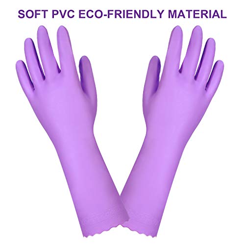 Household Dishwashing Cleaning Gloves with Latex Free, Cotton Lining