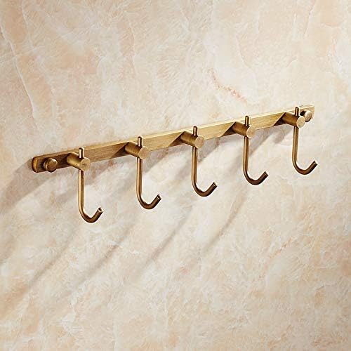 Fila De Latón Antiguo 5 Gancho De Ropa Montado En La Pared Toalla De