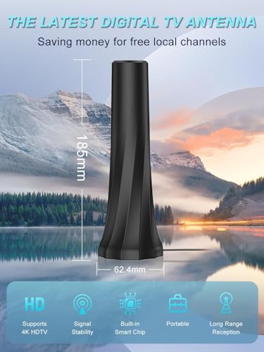 2026 Internal TV Antenna with Integrated High Power Amplifier | Coverage up to 500 Kilometers | 360° Omnidirectional Reception Without Dead Zones for Digital Terrestrial