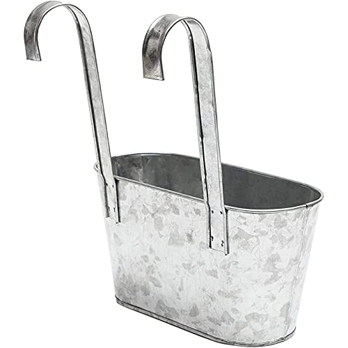 Juvale Large Galvanized Hanging Bucket Planter, Metal Tin Buckets for