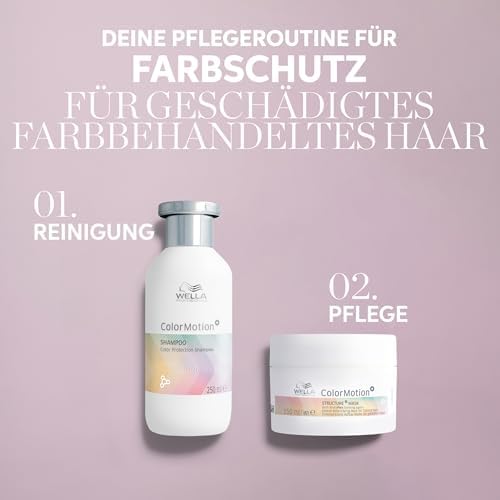 ColorMotion+ Haarkur – Wella Haarmaske für gefärbte Haare – intensive Reparatur & Pflege mit WellaPlex Strukturfestiger für mehr Glanz – 75 ml