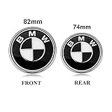BMW Emblems Hood and Trunk, 82mm + 74mm Black BMW Logo Replacement for ALL Models BMW E46 E30 E36 E34 E38 E39 E60 E65 E90 325i 328i X3 X5 X6 1 3 5 6 7 (82MM+74MM)