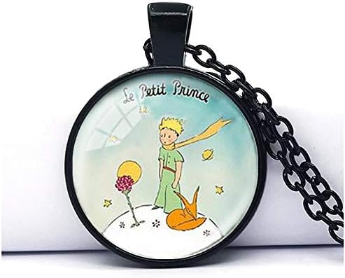 Vintage Cartoon Photo Little Prince and Fox Pendant Necklace Fashion Round Pendant Including Chain Choker Necklace