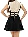 Allegra K Lady Elastic Waist Zip Back Cut Out Detail Suspender Skirt M Black