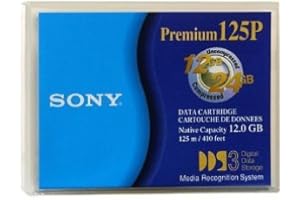Sony Premium 125P DGD125P 4mm 12GB Native / 24GB Compressed Data Storage Cartridge Tape for DDS3 - 125m / 410ft - 1 cartridge