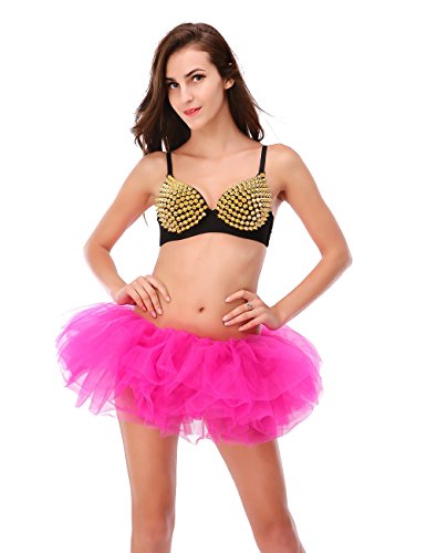 Dressystar Women's Adult Tulle Tutu Ballet Dance Fluffy Skirt Assorted Colors Rose