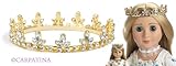 Gold Fleur De Lis Princess Doll Crown ~ Fits American Girl Dolls and Carpatina Dolls