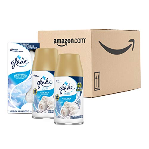 Glade Automatic Spray Holder and Clean Linen Refill Starter Kit (Holder + 2 Refills), Battery-Operat - //coolthings.us