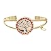 SENFAI Fashion Bijoux Openable Engrave Tree Tag Round Box Locket Bangles Essential Oil Aromatherapy Diffuser Cuff Bangle Bracelet for Women