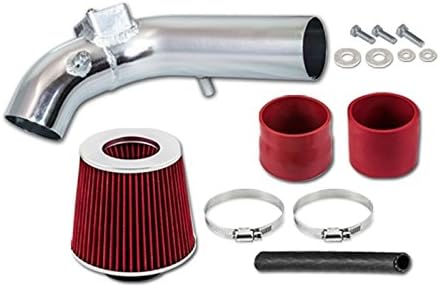 Velocity Racing Red AIR INTAKE KIT + HEAT SHIELD FOR MITSUBISHI 08-14 Lancer 2.0L/2.4L L4 N/A (Will not fit Evo or Ralliart)