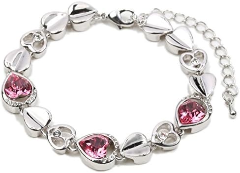 BL-020273C1 Alloy Korean Version Heart-Shaped Inlaid Crystal Women's Bracelet