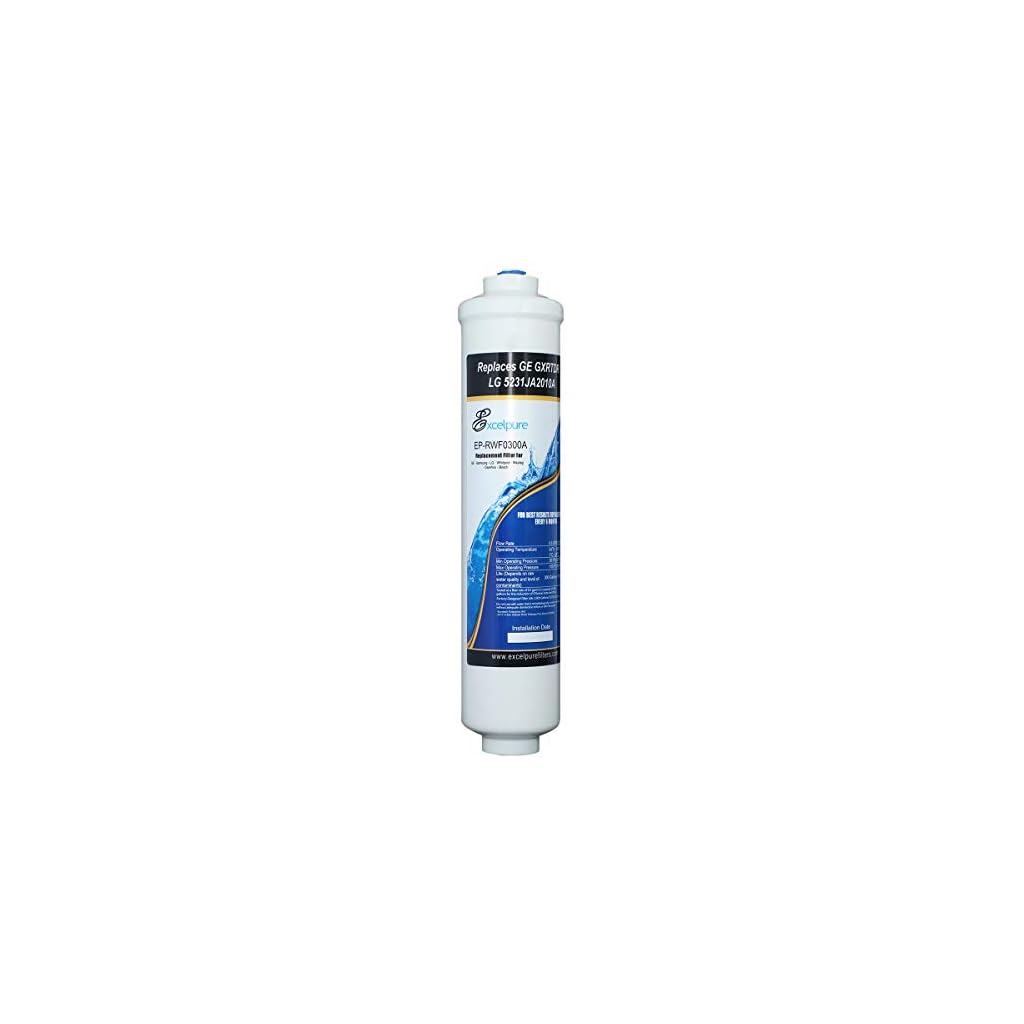 EXCELPURE Inline Water Filter Compatible With GE GXRTDR, GXRTPR, GXRTDQ