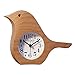 Best-mall Non-Ticking Silent Handmade Wood Alarm Clock Desk Clock,The Morning Bird Style (Beech)