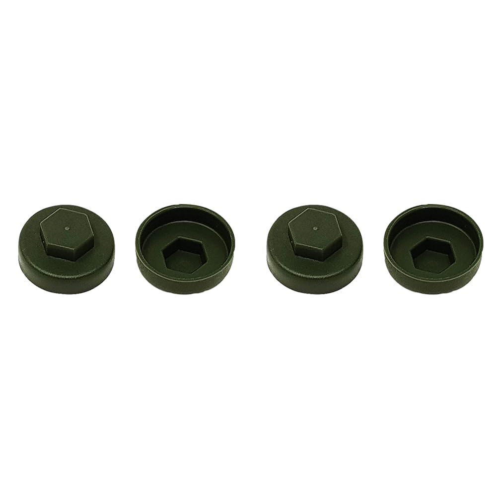 TechFast Roofing Screw Cover Caps | 19mm | Olive Green - Plastic | Box 100 (Pack of 2) — image 1