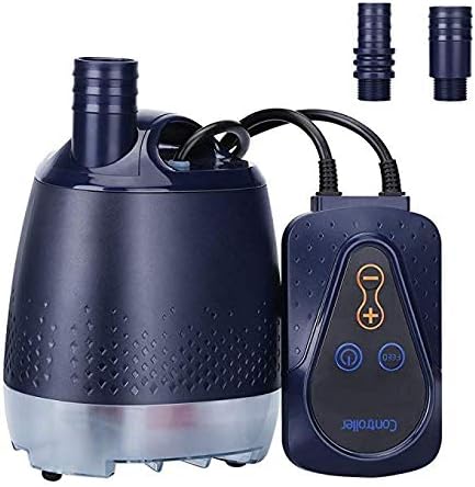 KEDSUM 800GPH Controllable DC Water Pump - 24V DC Submersible Water Pump with Controller and Feeding Mode for Aquarium, Pond, Hydroponics, Fish Tank, Fountain