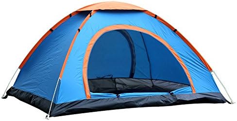 Kemuse Pop Up Camping Tent, Automatic &amp; Instant Setup Dome Waterproof Backpacking Tents for 2-4 Person Portable Hiking Pack Shelters (Blue)