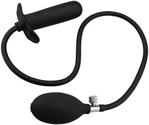 Rainly Black Inflatable Plugg with Pump Expandable Bu-tt Ma-ssager T-oy for Women & Men