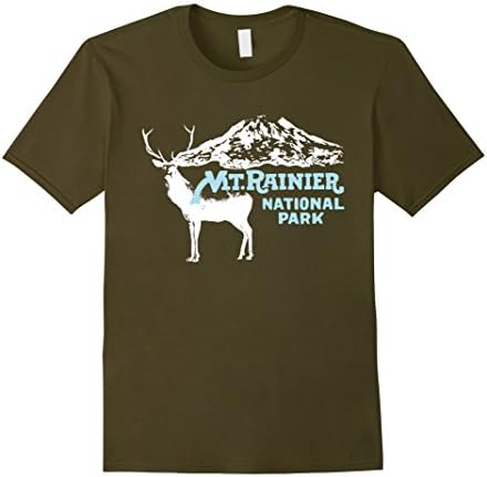 Men's Mount Rainier Elk T-Shirt Medium Olive