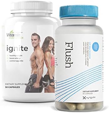 FLUSH &amp; IGNITE: Powerful Mix For Digestive Balance, Weight Loss, Cleanse with Thermogenic Fat Burner - Max Strength - Xyngular &amp; Vitamin Overstock (30 Day Supply)