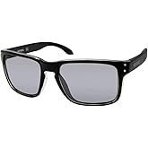 Harley‑Davidson Men’s Square Sunglasses – Shiny Black Frame with Smoke Mirror Lenses & Keyhole Bridge, 100% UV Protection