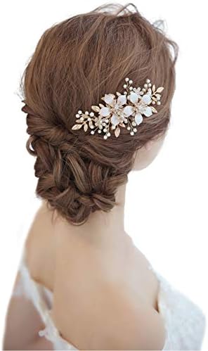 Bridal Hair Accessories For Women Wedding Jewelry Handmade Hair Comb Luxurious Rhinestone Crystal Pearl Flower Shape For Bride Bridesmaid Wedding Birthday Party Cocktail Prom Daily Life Wrap Gift Box