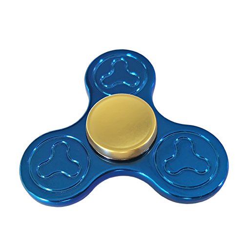 Mbaoluo Spinner Fidget EDC ADHD Focus Toy Ultra Durable High Speed 1-5 Min Spins Precision Kirsite (blue)