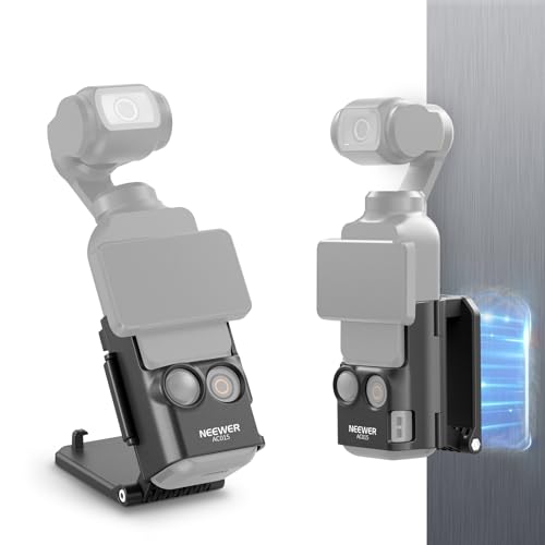 NEEWER Magnetic Mount Stand Compatible with DJI Osmo Pocket 3, 180° Adjustable Lightweight Mini Camera Holder, Multifunctional Accessories Expansion Adapter Bracket for Pocket 3 Battery Handle, AC015