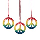 Rainbow Peace Sign Necklaces (4 Dozen per Unit) 