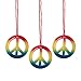 Lot of 48 Rainbow Peace Sign Necklaces Retro 60s 70s Hippie Party Favors