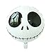 CYMYLAR Jack Foil Balloon White Skull Balloon Halloween Happy Birthday Party Supplies Nightmare For Christmas 18inch （6pcs）