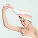 AuroTrends Microfiber Hair Turban,Hair Towel Wrap Turban- Super Absorbent,Unique Design,Rainbow(1 Pack)