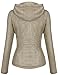Tanming Women's Womens Hooded Faux Leather Jackets (Medium, Apricot)