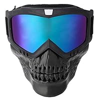 Naroote Helmet Mask, Unisex Outdoor Detachable Motorcycle Goggles Ski Sports Motorbike Racing Glasses (Multicolor)