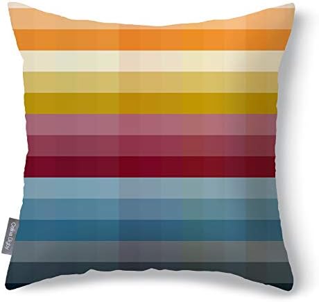 Celina Digby Waterproof, Outdoor, Weather Resistant Garden Cushion Pixel Stripes 42x42cm - Designed, Printed and Handmade in UK