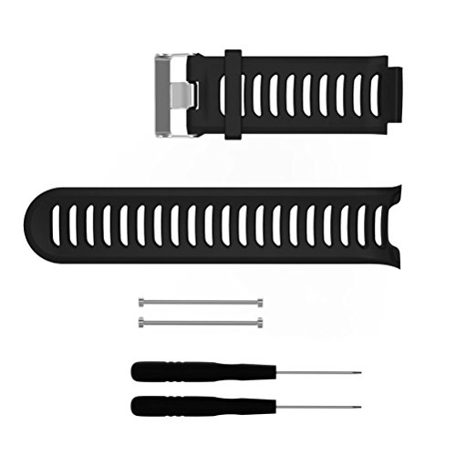 Alonea Sports Silicone Replacement Band Strap Bracelet For Garmin Forerunner 910XT (Black)