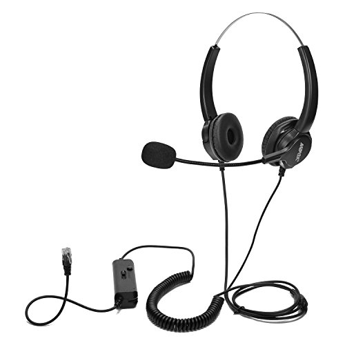 AGPtek-Hands-free-Call-Center-Noise-Cancellation-Corded-Monaural-Headset-Telephone-Portable-Wireless-Karaoke-Microphone