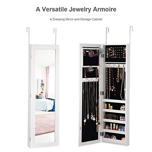 Giantex Jewelry Armoire Door Wall Mounted, Full Length Mirror