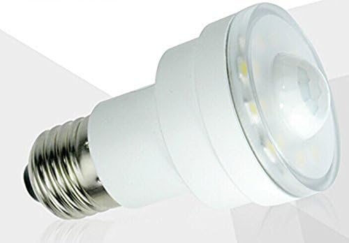 QUESTWAY E27 Sensor IR PIR Infrared Motion Detection Sensor Light Sensor LED Bulb Auto Switch Energy Saving Night Lamp Indoor Lighting Warm White(7W) [Energy Class A+++]