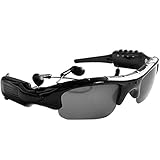 PowerLead Psug UB-339D Sunglasses MP3 Player DVR Mini Camera Camcorder Support Micro SD Card  Sunglass 4gb Headset Sunglass Earphone Handsfree for iPhone Samsung Galaxy Note HTC (Black)