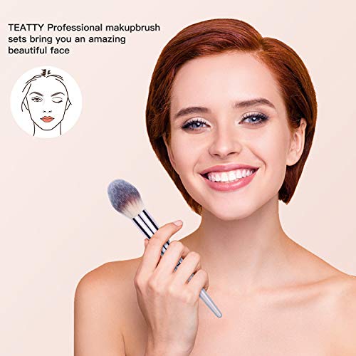 TEATTY Makeup Brushes 18 PCs Makeup Brush Set 2 PCS Silicone Face Mask